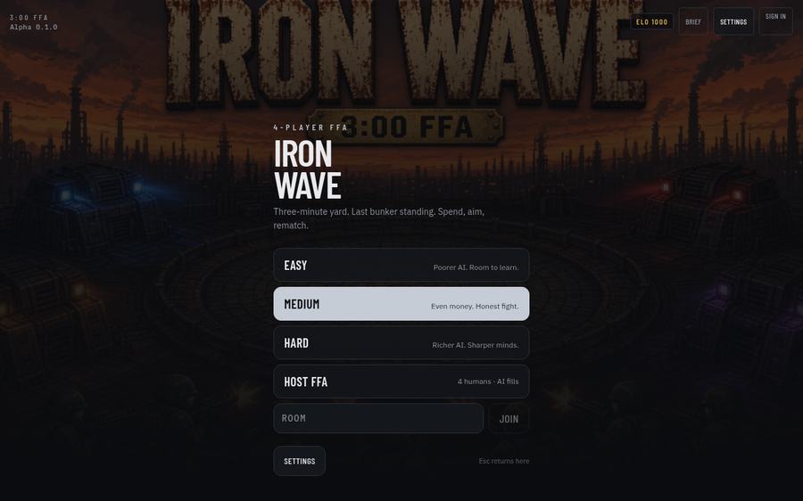 Iron Wave title screen